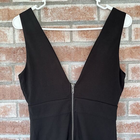 Fashion Nova Deep Plunge V Neck Embroidered Mini Dress Small Black - Picture 5 of 9